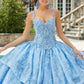 11299 | Rhinestone and Crystal Beaded Patterned Glitter Quinceañera Dress